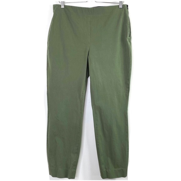 EVERLANE Everlane The Side-Zip Stretch Cotton Ankle legs Pant In Green - Picture 3 of 10